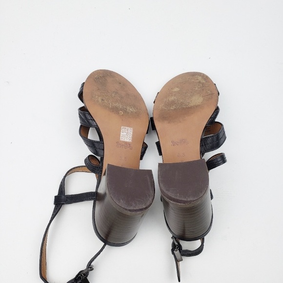 Coach Terry Black Leather Sandals Size 6.5 - Picture 7 of 10
